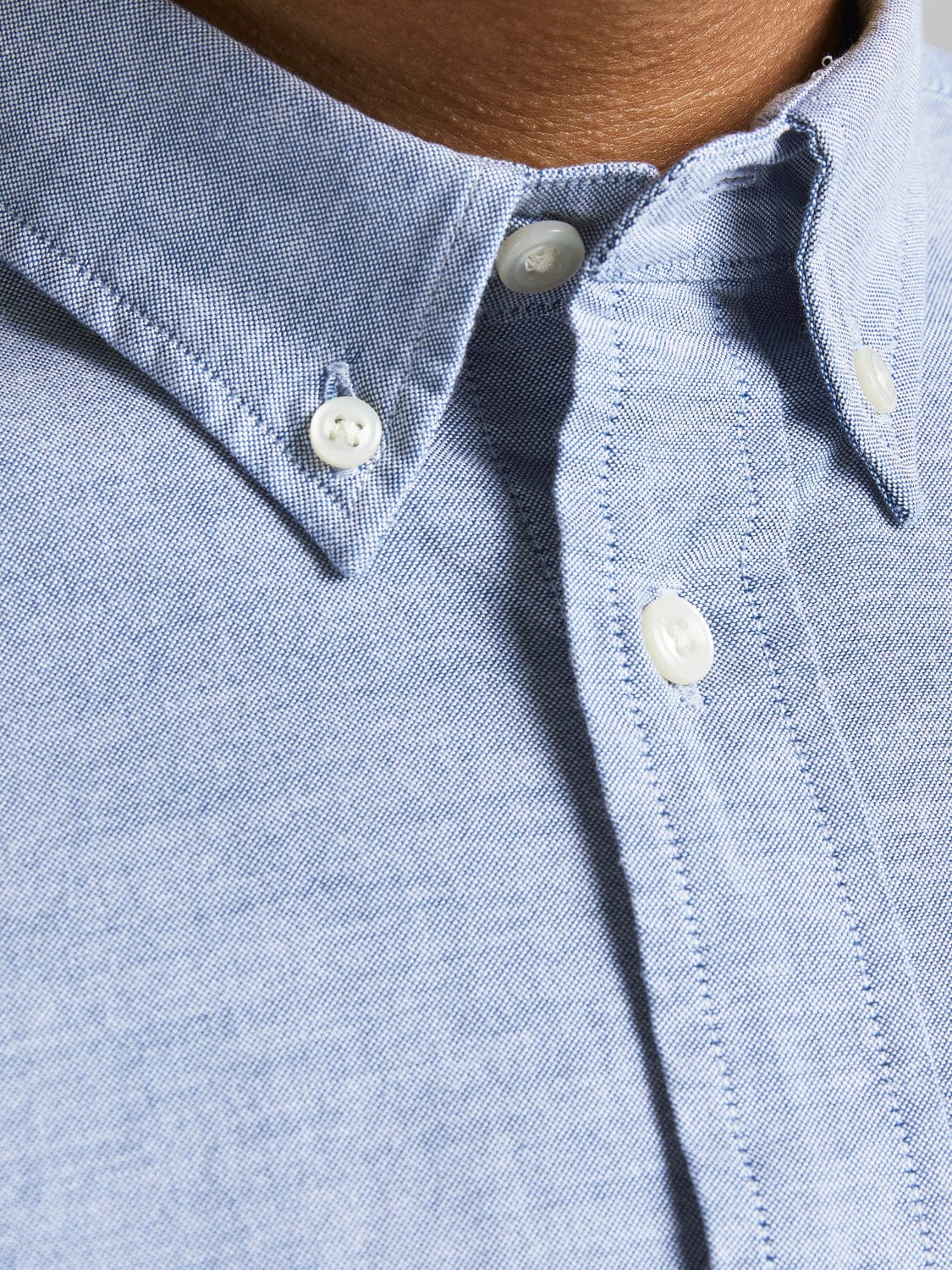 Camisa algodón orgánico con botones azul -JPRBLUBROOK